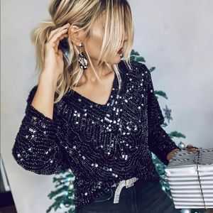 NWT - VICI Collection Glamorous Sequin Tunic Sz M